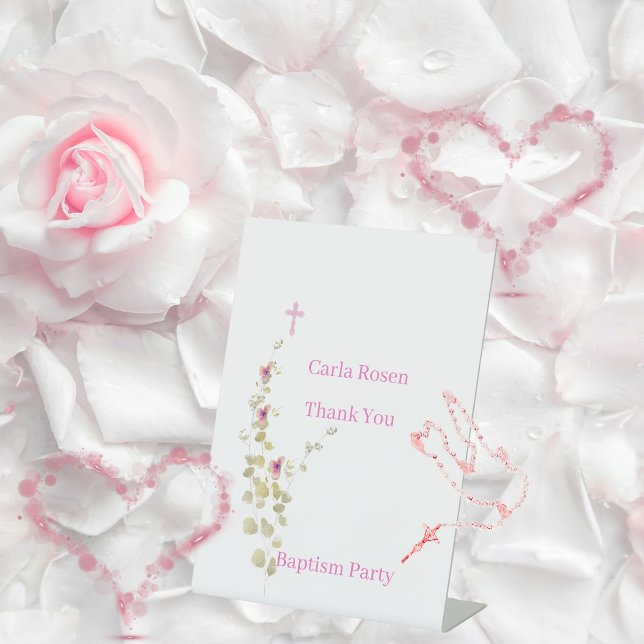  Delicate elegance  floral baptism  Pedestal Sign (Creator Uploaded)