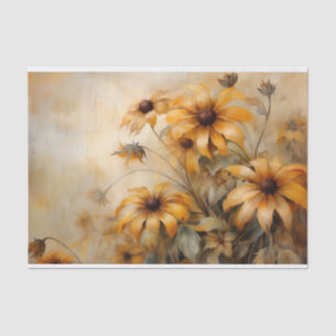 Delicate, Elegant BlackEyed Susan Floral Decoupage Tissue Paper
