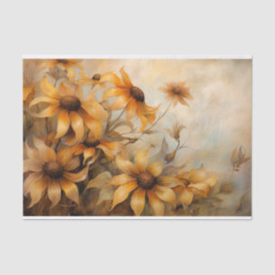 Delicate, Elegant BlackEyed Susan Floral Decoupage Tissue Paper