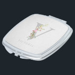 Delicate Elegant Initial Garland Gift for Her Compact Mirror<br><div class="desc">Delicate Elegant Initial Garland Woman Gift Compact Mirror. IMPORTANT NOTICE: Please, to place the initials you need it is necessary to access the personalization of the design, there you will find all initials hidden so that you can select the one you need. In case you need the initial step, twice...</div>