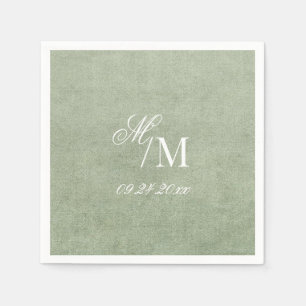 Delicate Elegant Minimal Sage Green Wedding Napkin