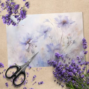 Delicate, Elegant Purple Anemone Floral Decoupage Tissue Paper