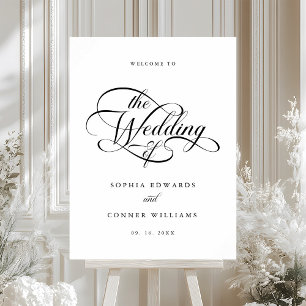 Delicate Elegant Script Wedding Welcome Sign