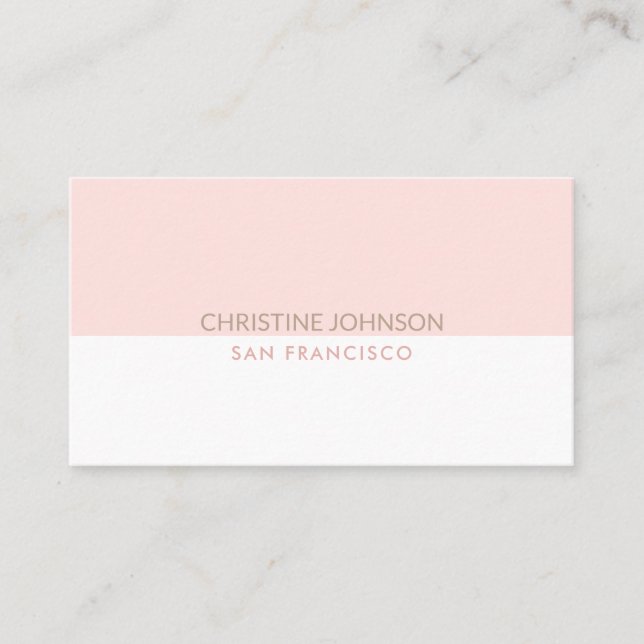 delicate elegant white and pink business card (Front)