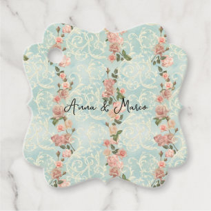 delicate English roses Favour Tags