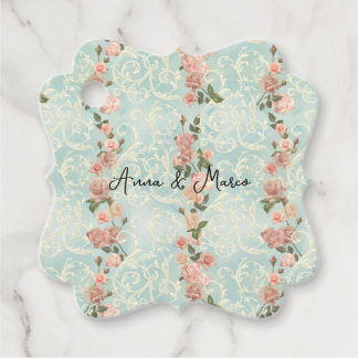 delicate English roses Favour Tags
