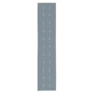 Delicate Farmhouse Floral Table Runner Blue Neutra