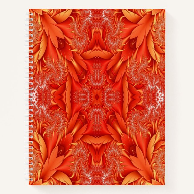 Delicate Feather Fractal Design - red Notebook (Front)