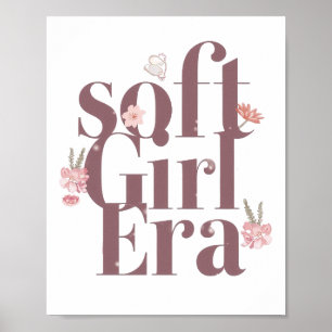 Delicate Feminine Script with Flowers Poster
