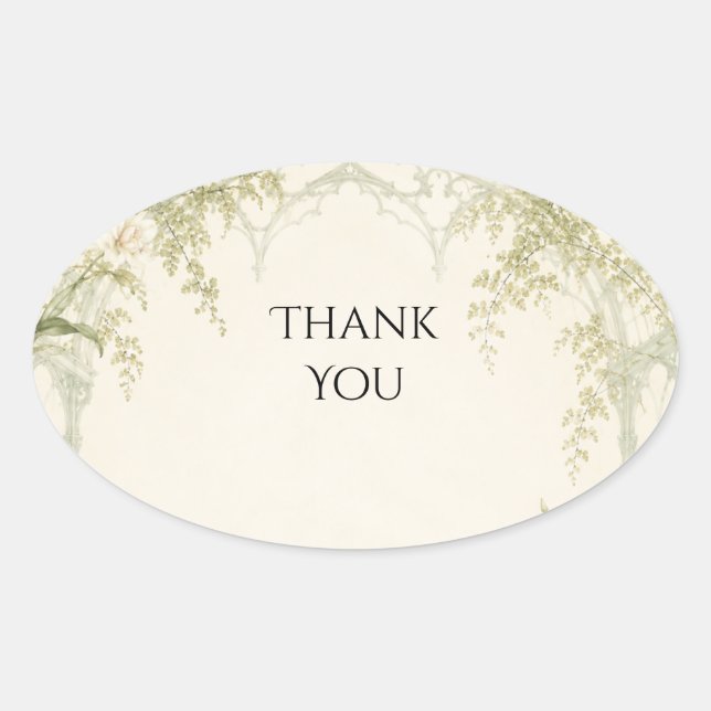 Delicate Fern Vine Wedding Sticker (Front)