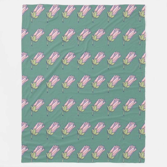 Delicate Floral Array Fleece Blanket (Front)
