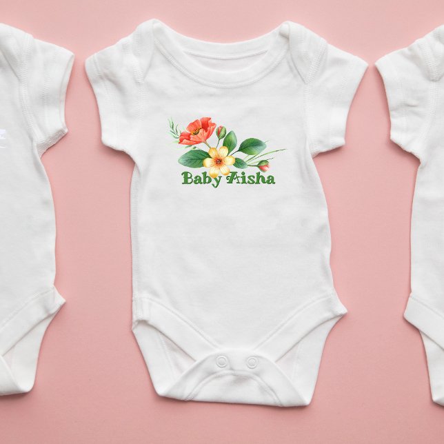 Delicate Floral Baby Bodysuit | New Baby Gift (Creator Uploaded)