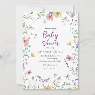 Delicate Floral Baby Shower Invitation