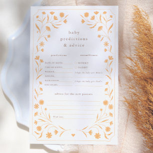 Delicate Floral Baby Shower Prediction Advice Game