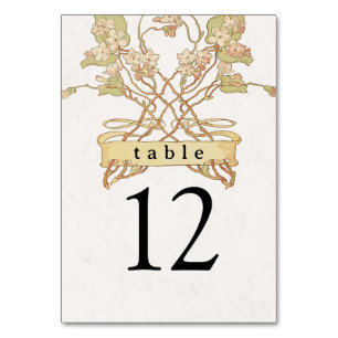 Delicate Floral Banner Table Number
