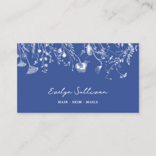 Delicate floral blue chinoiserie business card