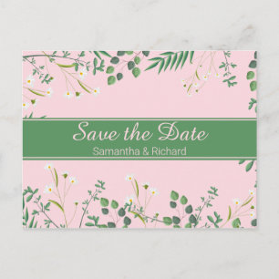 Delicate Floral Border Wedding Postcard