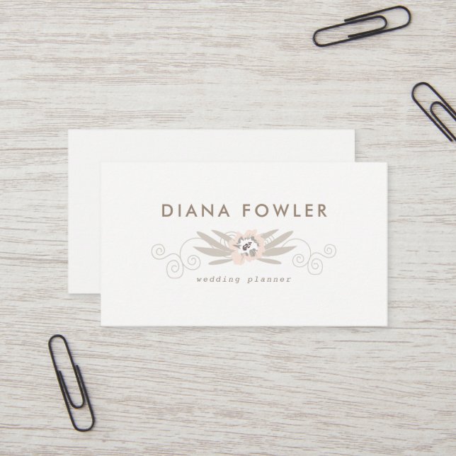 Delicate Floral Business Card (Front/Back In Situ)