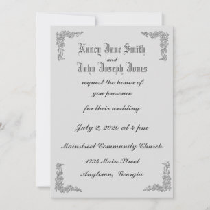 Delicate Floral Corners Wedding Invitations