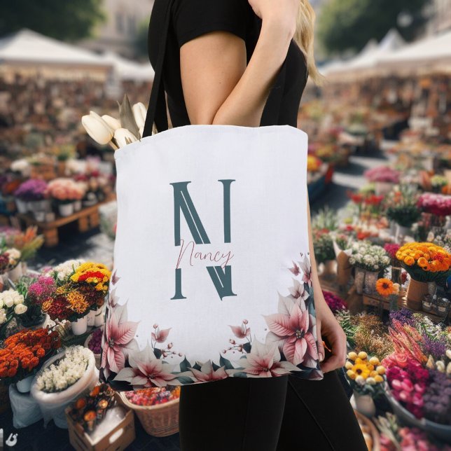 Delicate Floral Customisable Tote Bag (Creator Uploaded)