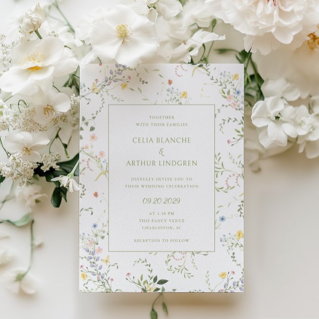 Delicate Floral Garden Wedding  Invitation (Creator Uploaded)