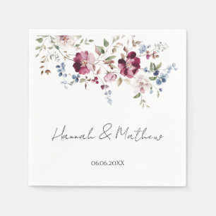 Delicate Floral Garden  Wedding Paper Napkin