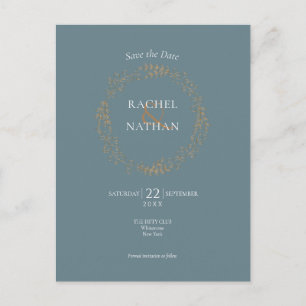 Delicate Floral Garland   Save the Date Announcement Postcard
