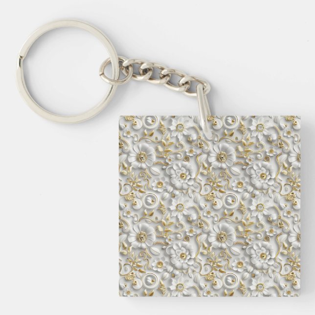  Delicate Floral  Key Ring (Front)