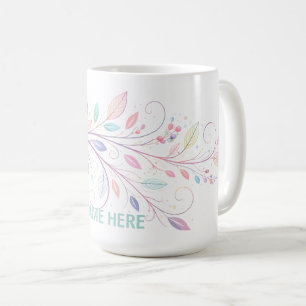Delicate Floral Leaves Coffee Mug