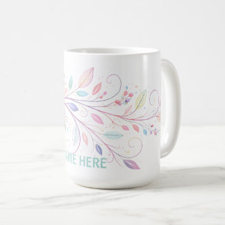 Delicate Floral Leaves Coffee Mug
