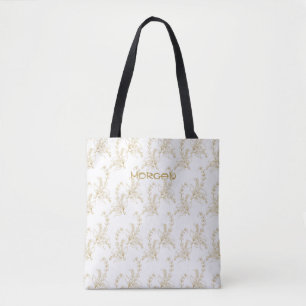 Delicate Floral Line Art Personalised Tote Bag 🌸