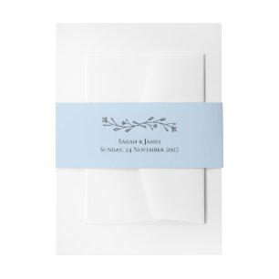 Delicate Floral Monochrome Wedding Invitation Belly Band