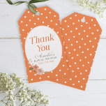Delicate Floral Orange Bridal Shower Thank You Gift Tags<br><div class="desc">Adorn your favour gifts with a personal touch; this pretty bridal shower gift tag features the word "Thank You", delicate watercolor floral and orange and white polka dot pattern that's perfect for a spring summer bridal shower. Do take a look at the other floral Bridal Shower matching items including the...</div>