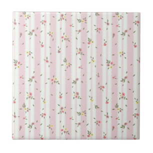 Delicate Floral Pattern Ceramic Tile
