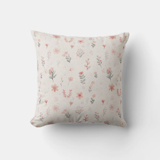 Delicate Floral Pattern Throw Pillow