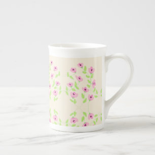 Delicate Floral Pattern With Pinks Bone China Mug