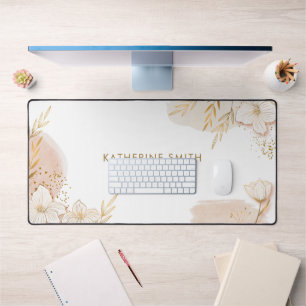 Delicate Floral Personalised Desk Mat