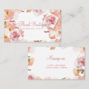 Delicate Floral Professional Florist Business Business Card