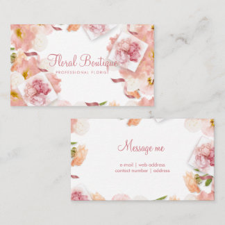 Delicate Floral Professional Florist Business Business Card