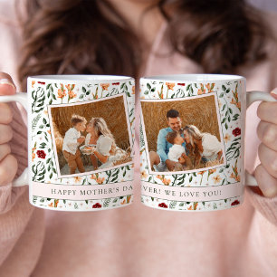 Delicate Floral Scrapbook Style Mother's Day Coffee Mug