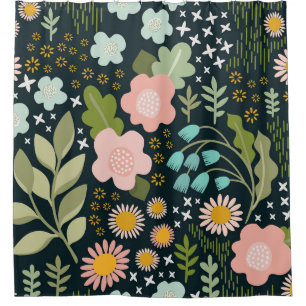 Delicate Floral: Seamless Vintage Beauty. Shower Curtain