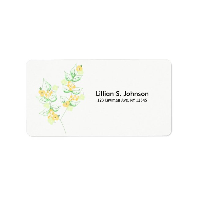 Delicate Floral Stems Label (Front)