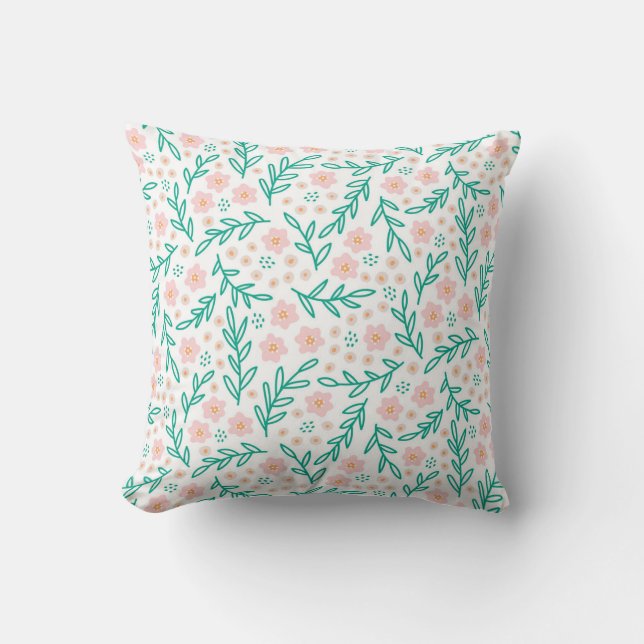 Delicate Floral Vine Cushion (Front)