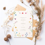 Delicate Floral Wedding Invitation<br><div class="desc">Invite your guests with elegance using this delicate floral wedding invitation. Featuring a charming watercolor-inspired design of soft, colourful flowers on a clean white background, this card perfectly captures the beauty of nature and love. The minimal yet stylish layout highlights the couple's names and event details, making it timeless and...</div>