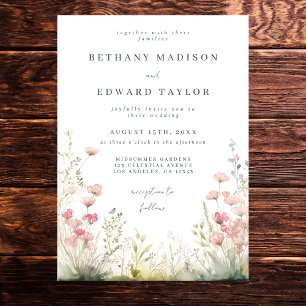 Delicate Floral Wedding Invitation