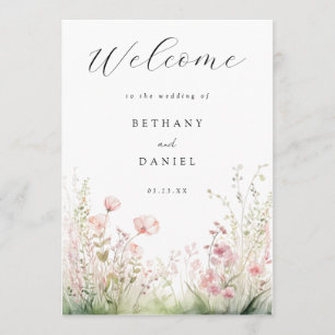Delicate Floral Wedding Programme