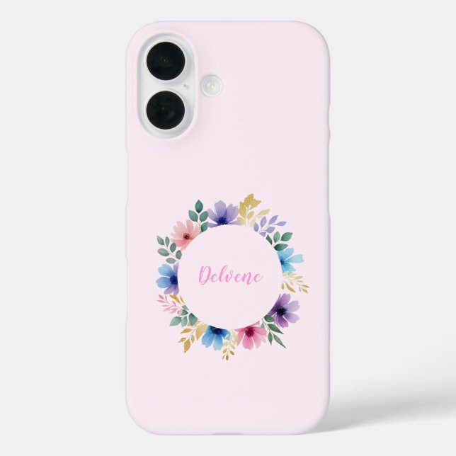 Delicate Floral Wreath Case-Mate iPhone Case (Back)