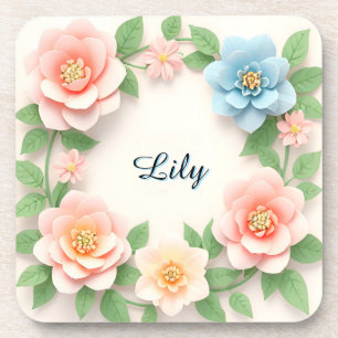 Delicate Floral Wreath Coaster