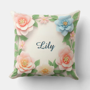 Delicate Floral Wreath Cushion