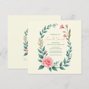 Delicate Floral Wreath Invitation